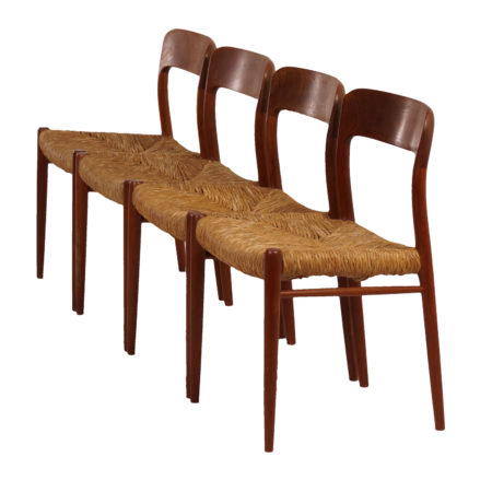 Four Danish Dining Chairs (model 75) by Niels Otto Moller for JL Møller Mobelfabrik, 1950s