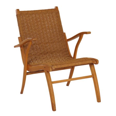 Mid-century Armchair With Rope by Vroom & Dreesman 1950s