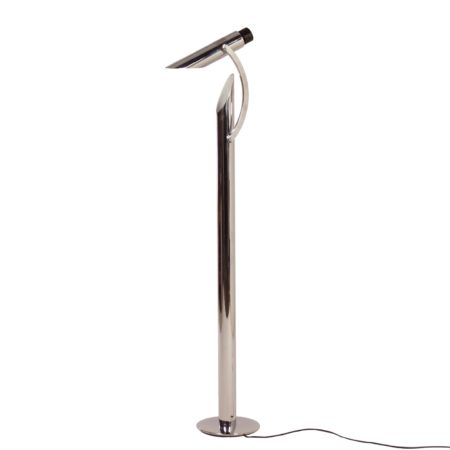 Rare Chrome Floor Lamp Called "Tharsis" made at Fase, Madrid, 1970s