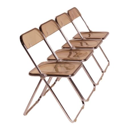 Set of Smoke Brown Plia Folding Chairs