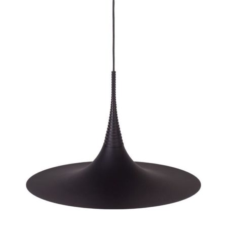 Matte Black Witch Hat Hanging Lamp by Vrieland Design