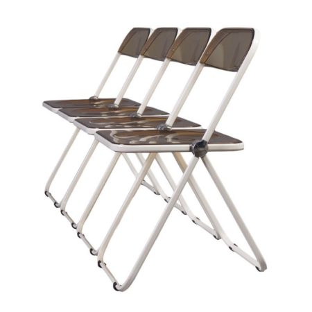 Set of White Plia Folding Chairs