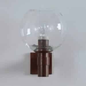 Pair of Brass Wall Lamps with Glass Sphere and Tear Drops ca. 1960