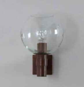 Pair of Brass Wall Lamps with Glass Sphere and Tear Drops ca. 1960