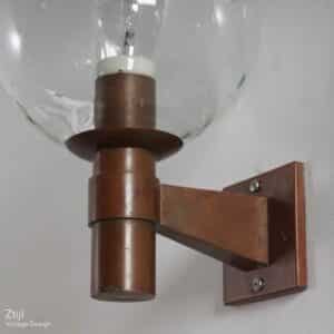 Pair of Brass Wall Lamps with Glass Sphere and Tear Drops ca. 1960
