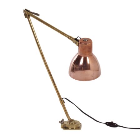 Bauhaus Wall Lamp of Copper and Brass by KANDEM Leipzig, Germany in about 1934.