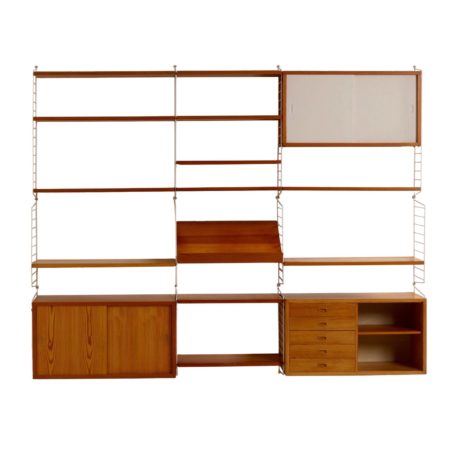 Pinewood Wall Unit ’60s by Nisse Strinning for String Design AB, 60s