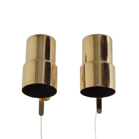 Brass Wall Lamps by Hans Agne Jakobsson for AB Markaryd - set of two, 1970s Sweden