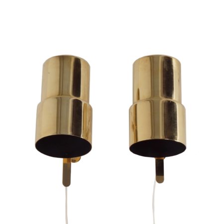 Brass Wall Lamps by Hans Agne Jakobsson for AB Markaryd – set of two, 1970s Sweden