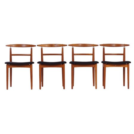 Set of four dining chairs by Helge Sibast for Sibast, Denmark in 1962.