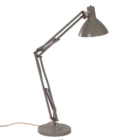 Architects Lamp Model Terry 2 | Grey Industrial Hala Desk Lamp by H. Busquet, ca. 1960