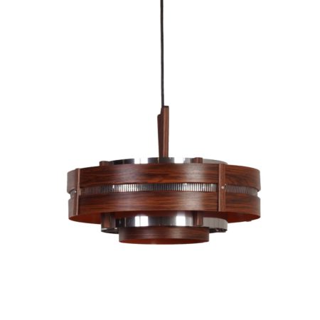 Vintage Hanging Lamp with Wood Grain Pattern, ca 1970