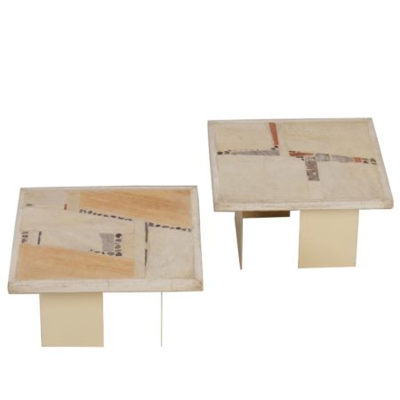 Off-White Paul Kingma coffee table’s – Set of Two, 1982