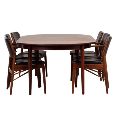 Extra Large Rosewood Dining Set by Arne Vodder for Sibast, Denmark ca. 1960s