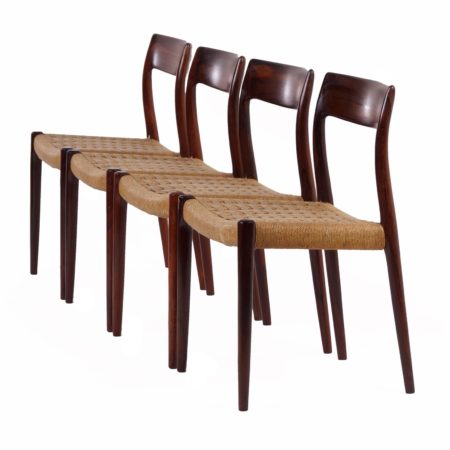 Rosewood Dining Chairs Model 77 by Niels Moller – 1960s, set of 4