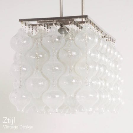 Unique Kalmar Tulipan Pendant Lamp with 162 Glass Elements, Austria 1960s