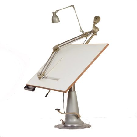 Industrial Nike Drafting Table, Lower Model with Jenny Drafting Arm and Lamp - Sweden, 1950s
