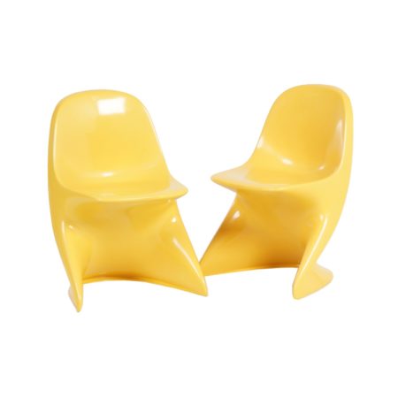 Casalino Childrens Chair by Alexander BEGGE for Casala,  1970 - set of two, yellow