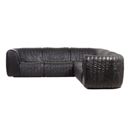 De Sede DS-22 Sofa in Black Leather, 1980s