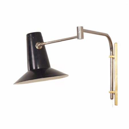 Black Artimeta Wall Lamp with Swinging Arm, 1960s