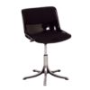 Black Office Chair with New Leatherette Upholstery by Fana, 1950s