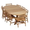 Blank Oak Dining Set with CH47 Hans Wegner Dining Chairs and Møller Table, 1965 – Set of Eight
