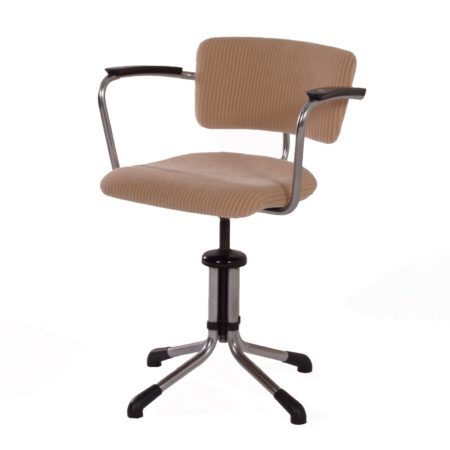Swivel Gispen 354 Desk Chair by W.H. Gispen, 1930s - New Upholstery