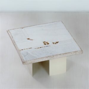 Small White Marble Coffee Table by Paul Kingma, 1980s