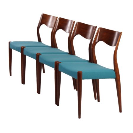 Rosewood Dining Chairs Model 71 by Niels Moller, 1960s