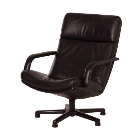 F154 Easy Chair by Geoffrey Harcourt for Artifort, 1980s - Black Leather