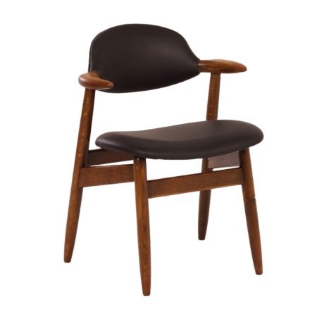 Cow Horn Chair With Black Leather by Tijsseling, 1960s – Reupholstered