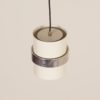 White Cylinder Pendant with Decorative Polished Band by Philips, 1970s