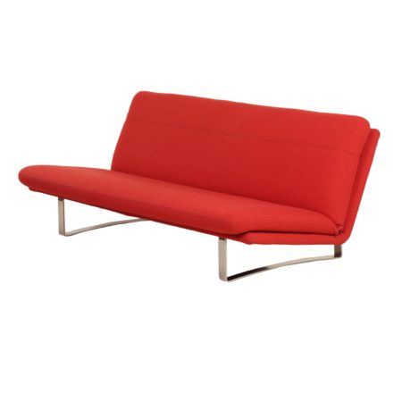 Red 3-Seater Sofa C683 by Kho Liang Ie for Artifort, 1960s