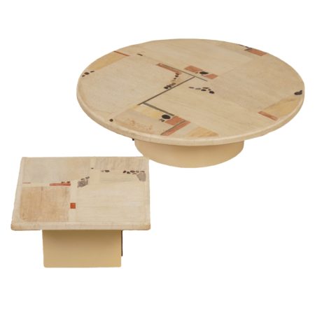 White Stone Coffee Table's by Paul Kingma, 1982 - Set of 2
