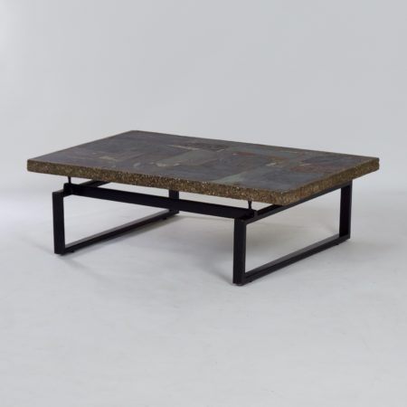 Brutalist Coffee Table with Mosaic by Paul Kingma, 1970s