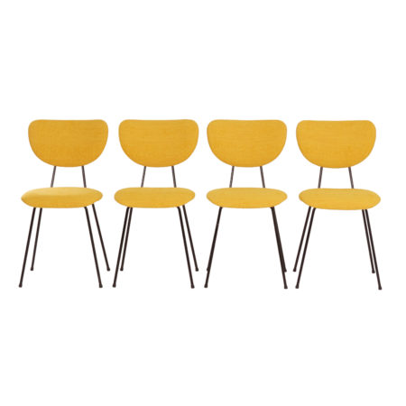 4 Yellow Dining Chairs model 101 by Gispen for Kembo, 1950s