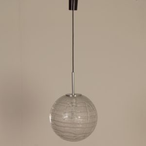 Glass Globe Pendant by Doria Leuchten, 1970s