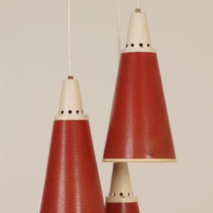 Red Perfolux Pendant by N. Hiemstra for Hiemstra Evolux, 1950s