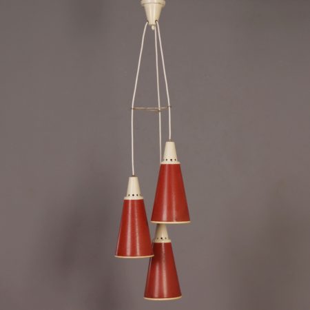 Red Perfolux Pendant by N. Hiemstra for Hiemstra Evolux, 1950s