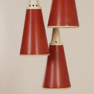 Red Perfolux Pendant by N. Hiemstra for Hiemstra Evolux, 1950s