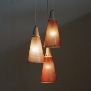 Red Perfolux Pendant by N. Hiemstra for Hiemstra Evolux, 1950s