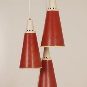 Red Perfolux Pendant by N. Hiemstra for Hiemstra Evolux, 1950s