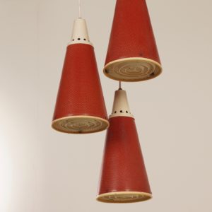 Red Perfolux Pendant by N. Hiemstra for Hiemstra Evolux, 1950s