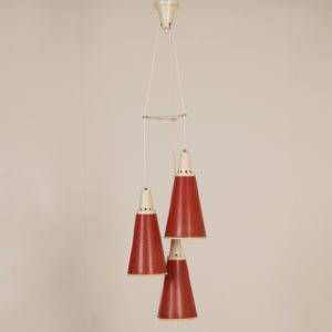 Red Perfolux Pendant by N. Hiemstra for Hiemstra Evolux, 1950s