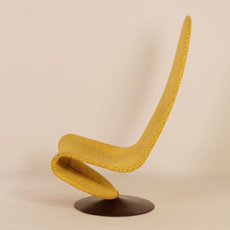 Yellow 123 Chair by Verner Panton for Fritz Hansen, 1970s