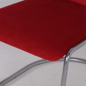 413-R Gispen Chair in New Red Manchester Rib, 1950s