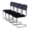 1017 Cantilever Chair with Armrests in Black Rib De Wit, 1950s