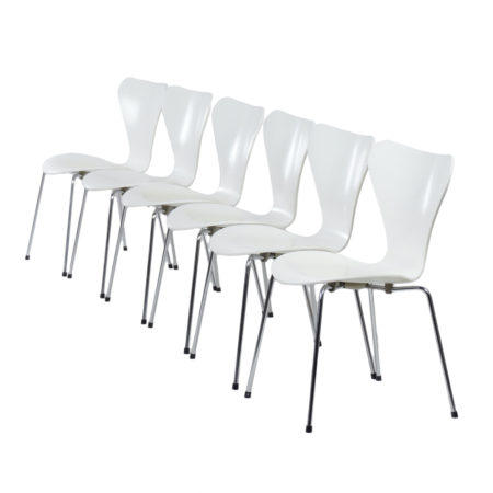 Set White Butterfly Chairs by Arne Jacobsen for Fritz Hansen, 1950s