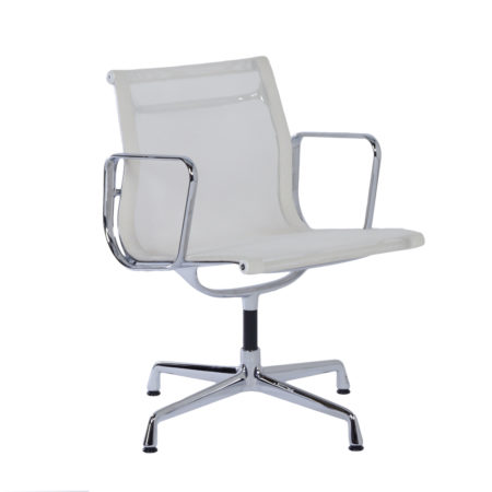 EA 107 Office chair in White Netweave by Charles & Ray Eames for Vitra, 2000s