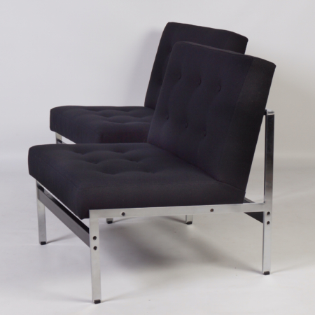 Kho Liang Easy Chairs by Artifort, 1960s | Set of two Black 020 Chairs